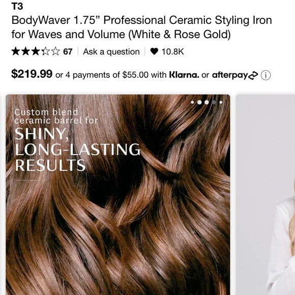 T3
BodyWaver 1.75” Professional Ceramic Styling Iron for Waves and Volume - Picture 8 of 9